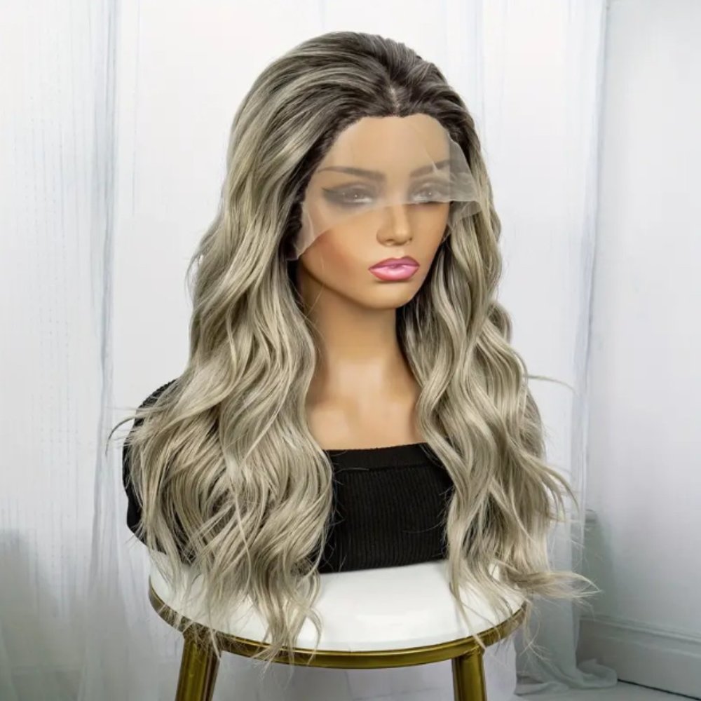 Black Ombre Khaki Body Wave Hair Wigs 13*3 Lace Front Wigs For Women